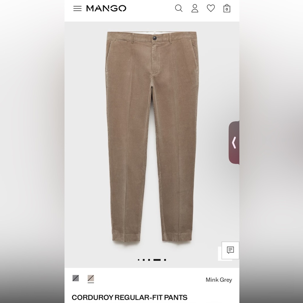 Mango Men's Corduroy Pants